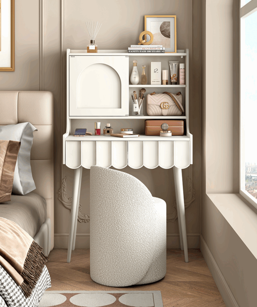 Dressing Table Without Chair Red Beech Wood White