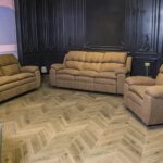 Leazy Pullman Sofa Set With Red Beech Wood