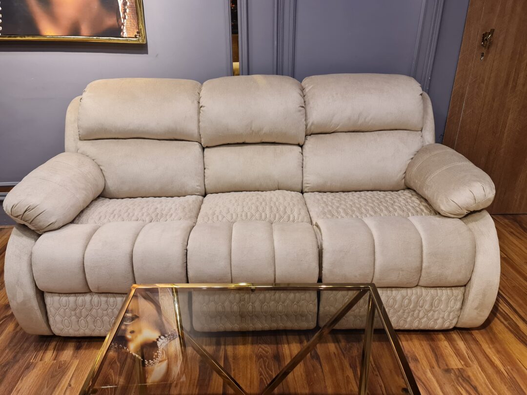 Lazy CNC Triple Recliner Red Beech Wood