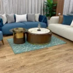 Aqua seating set (3 seater + 2 seater + single ottoman) in red beech wood