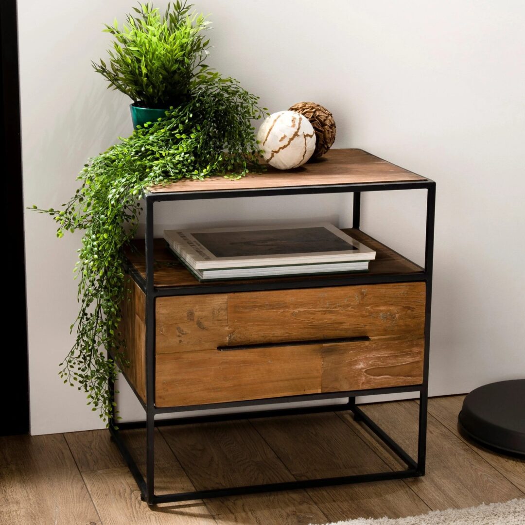 Modern Steel Commode 50×40×60 cm Electrostatic Anti-Rust Finish (Comode1)