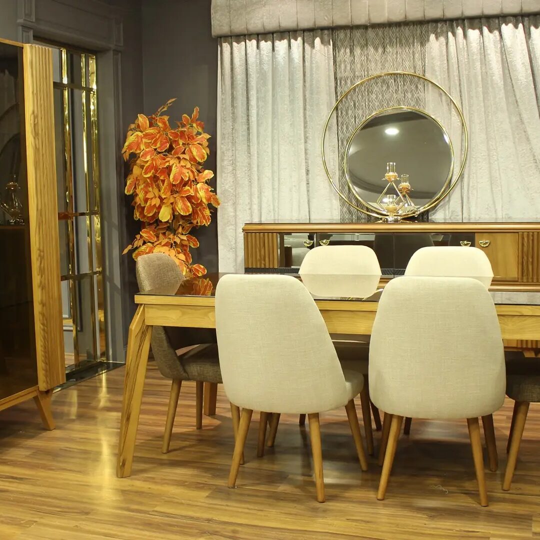 Marseille Dining Room Set - Premium Plywood & Red Beech Wood with Turkish Accessories