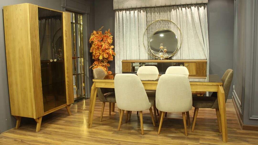 Marseille Dining Room Set - Premium Plywood & Red Beech Wood with Turkish Accessories