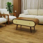 Maroon Living Room Set with Red Beech Wood