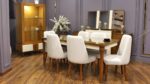 Norma Capitonné Dining Room Set - Red Beech & Counter Wood with Natural Veneer