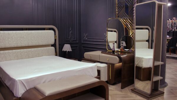 Bedroom Set - Lamour - Natural Veneer, Red Beech Wood & Imported Upholstery