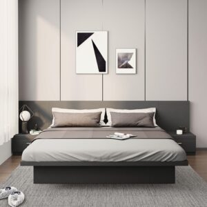 سرير خشبي جراي – خشب زان أحمر وكونتر طبيعي – مقاس المرتبة 160×195 سم