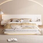 Floating Bed with Red Beech Wood Core Hidden Base