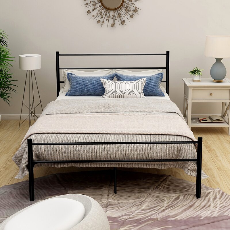 سرير معدني مع الواح خشبية 200×120 سم Bed.11