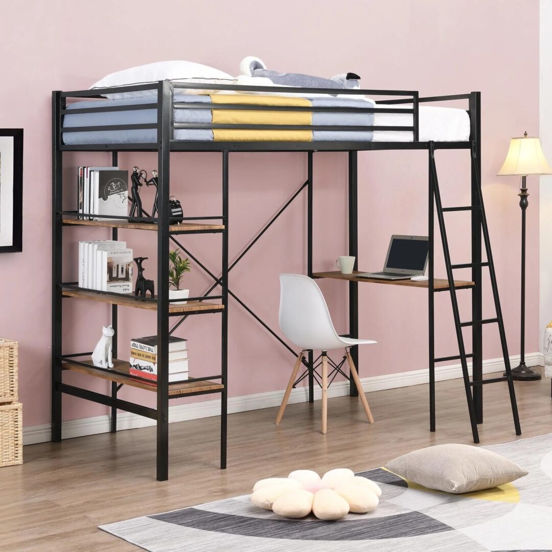 سرير معدني مع الواح خشبية 200×100×180 سم Bed.24