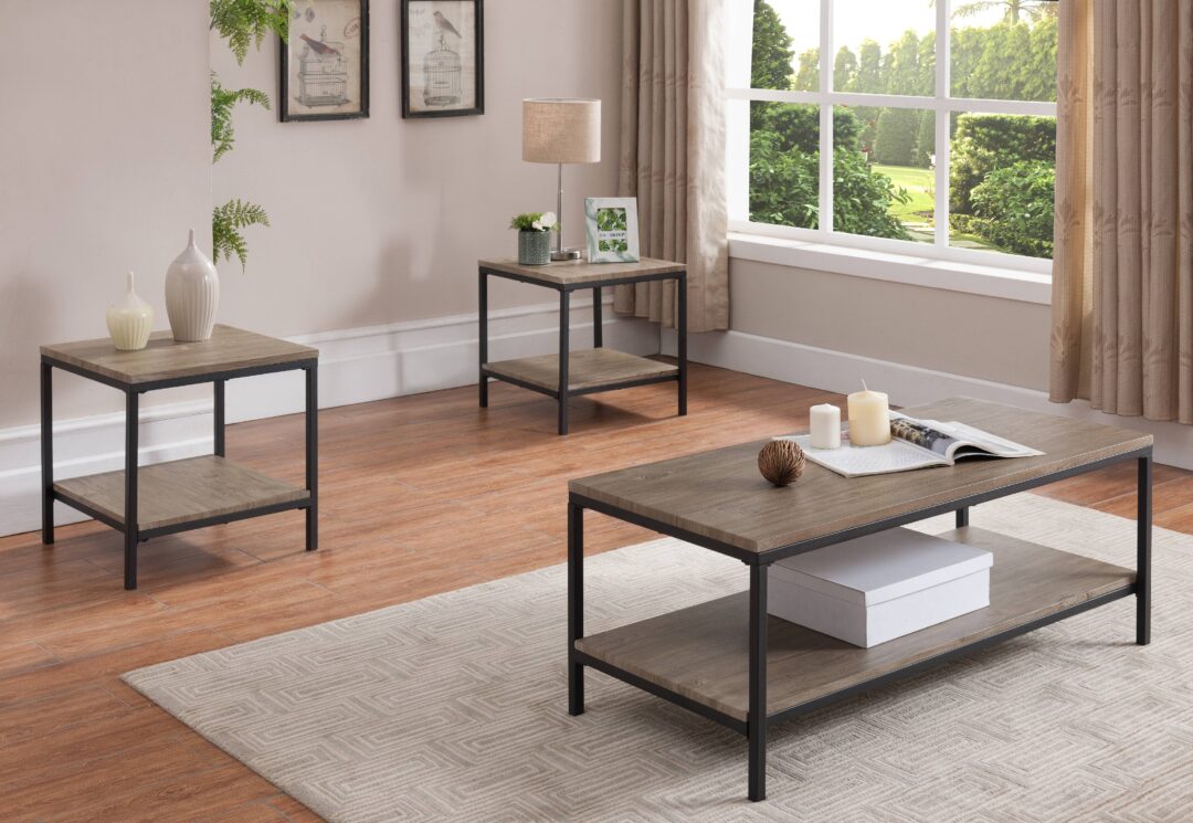 3-Piece Table Set with Steel Frame and MDF Tops - CT.124