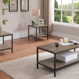 طقم ترابيزات 3 قطع بإطار ستيل وسطح خشب MDF CT.124