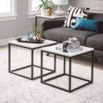 Set of 2 Center Tables Steel & Carrara Marble CT.27