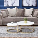 Set of 2 Center Tables Steel & Carrara Marble CT.70