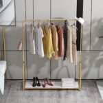 شماعة ملابس ستيل Cloths Hanger.13 مع قاعدة خشب MDF مقاس 100×40×180 سم
