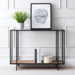 كونسول Console.10 من ستيل وخشب MDF وزجاج بمقاس 120×40×100 سم