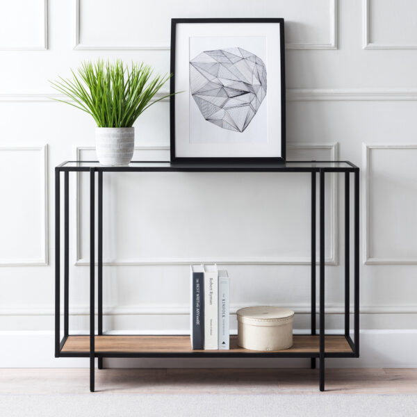 كونسول Console.10 من ستيل وخشب MDF وزجاج بمقاس 120×40×100 سم