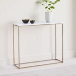 كونسول ستيل Console.16 مع سطح رخام كراره مقاس 110×40×90 سم