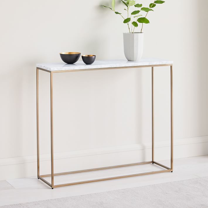 كونسول ستيل Console.16 مع سطح رخام كراره مقاس 110×40×90 سم