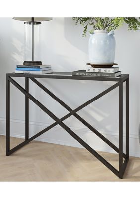 كونسول ستيل Console.20 مع سطح زجاج مقاس 110×40×90 سم