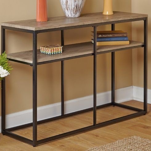 كونسول عصري بإطار ستيل وخشب MDF بطبقة إلكترواستاتيك