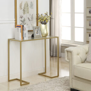 كونسول ستيل بسطح زجاجي 100×35×90 سم Console.5-5