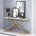 كونسول عصري بإطار ستيل ورخام كراره Console.57