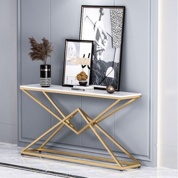 كونسول عصري بإطار ستيل ورخام كراره Console.57