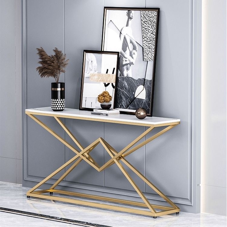 كونسول عصري بإطار ستيل ورخام كراره Console.57