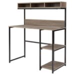 Desk.8 MDF مكتب معدني 120×40×72 سم بسطح خشب