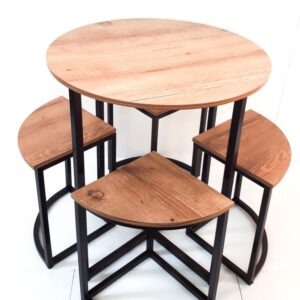 ترابيزة سفرة Dining.3 ستيل مع سطح خشب MDF مقاس 100×100×75 سم