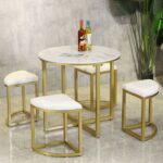 ترابيزة طعام ستيل بسطح MDF 100×100×75 سم Dining.4