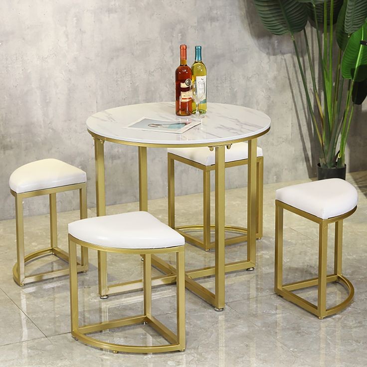 ترابيزة سفرة Dining.4 ستيل مع سطح MDF وتنجيد مقاس 100×100×75 سم