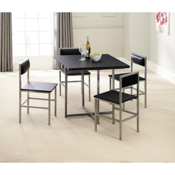 ترابيزة سفرة Dining.5 ستيل مع سطح MDF وتنجيد مقاس 100×100×75 سم