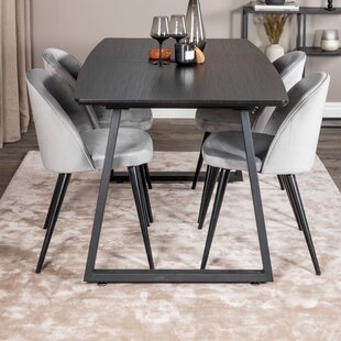 ترابيزة سفرة Dining.6 ستيل مع سطح MDF وتنجيد 160×75×75 سم