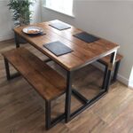 ترابيزة طعام ستيل بسطح MDF 120×60×75 سم Dining.7