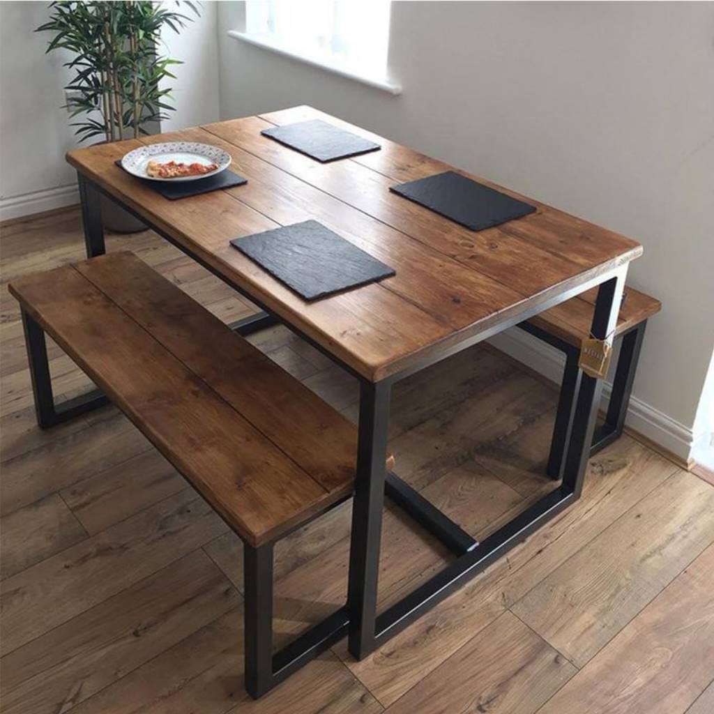 ترابيزة سفرة Dining.7 ستيل مع سطح MDF مقاس 120×60×75 سم