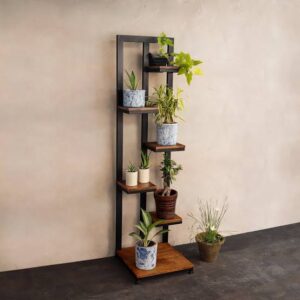 مكتبة Display Unit.3 هيكل ستيل مطلي إليكتروستاتيك مع أرفف خشب MDF