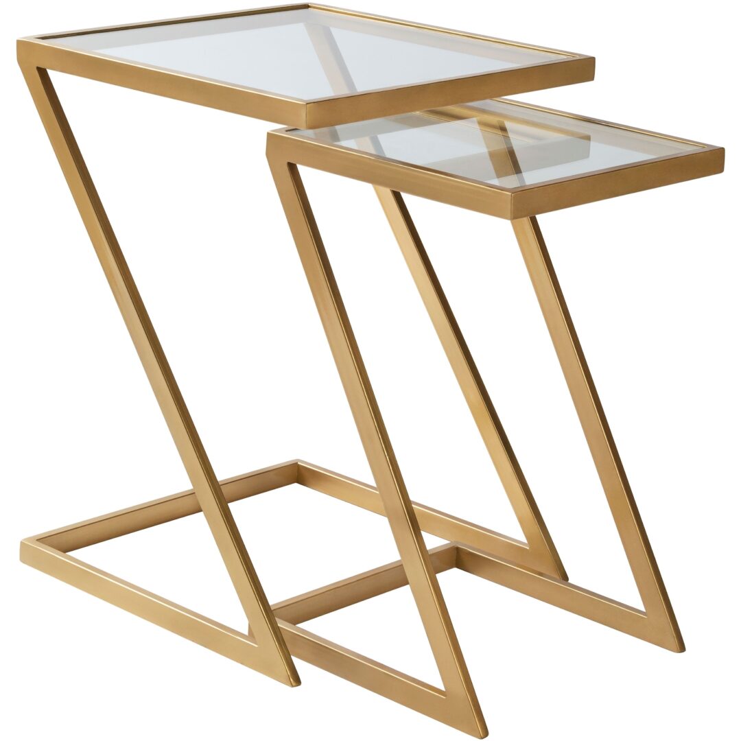 Set of 2 Center Tables Steel & Glass ST.26
