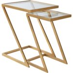 Set of 2 Center Tables Steel & Glass ST.26