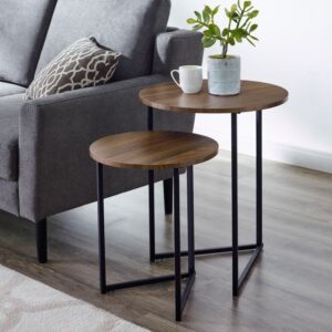 ترابيزتين جانبية ستيل وخشب MDF ST.57