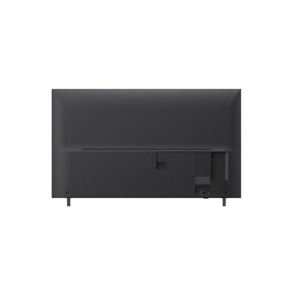 a black television with a white background