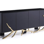 Red Beech Wood Buffet with a Natural Countertop