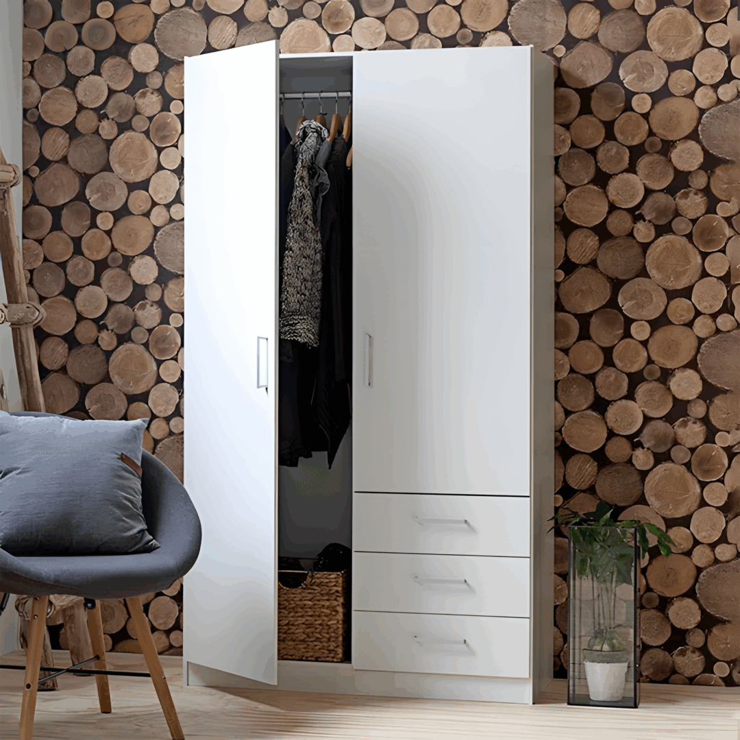 Premium MDF Display Wardrobe 100 Cm with 3 Drawers ANT375
