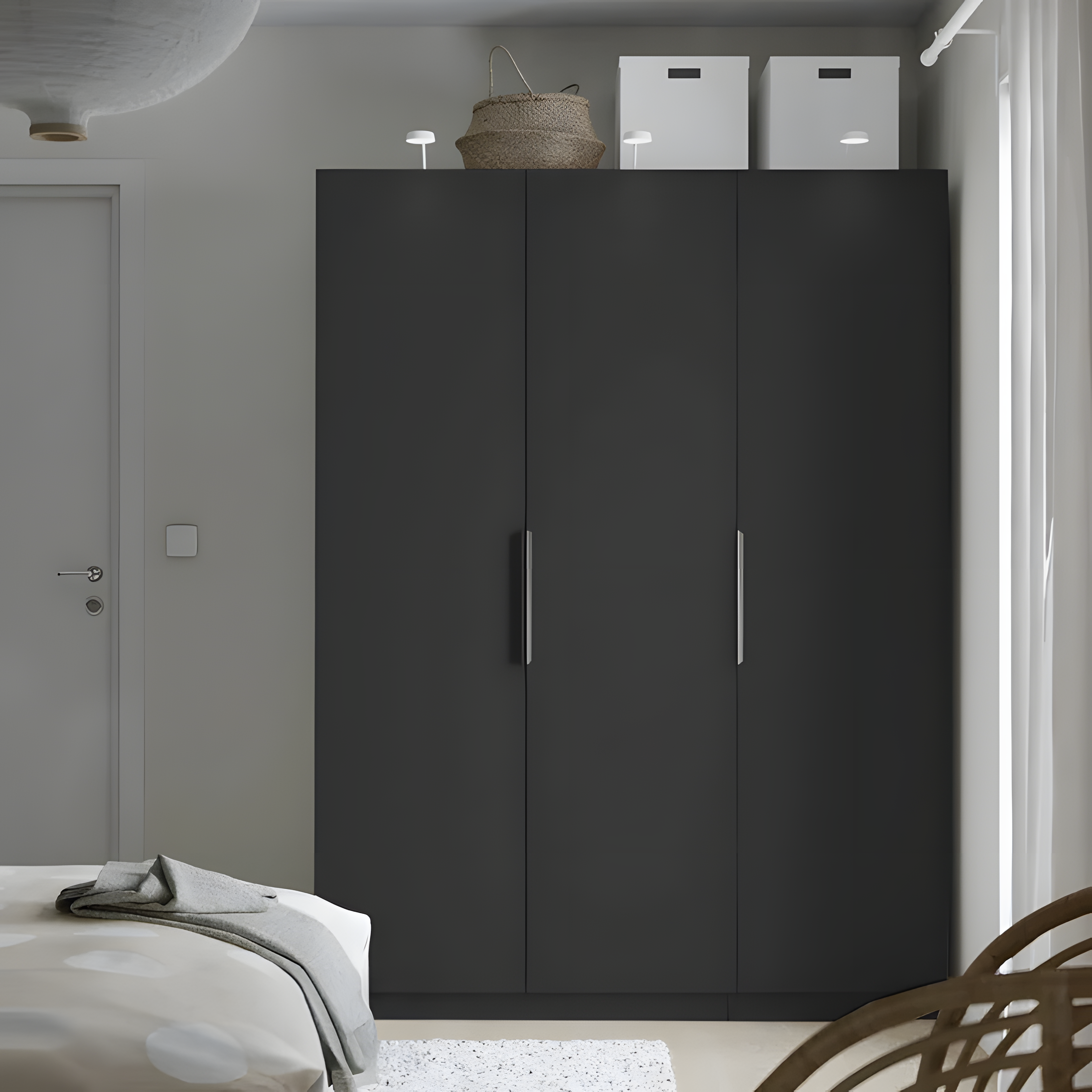 150cm MDF Display Wardrobe with Shelves ANT398