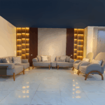Breen Sofa Set with Red Beech Wood and Imported Fabric