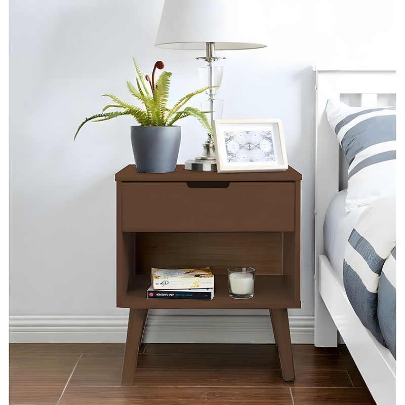 Commode 1 Drawer 50 cm Width HPL Coated Brown ant1064