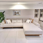 Antalya Corner Sofa Beech Red Wood, Imported Fabric High Density Foam