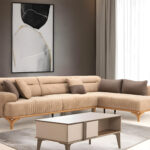 Prime Corner Sofa Beech Red Wood Imported Fabric High Density Foam