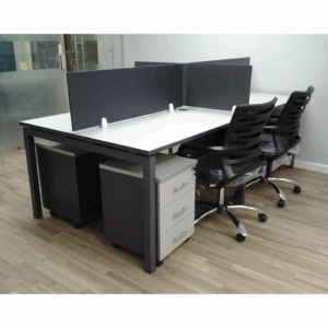 Workstation for 4 Persons MDF White 240 cm Width Imported Coated with HPL ant.0079